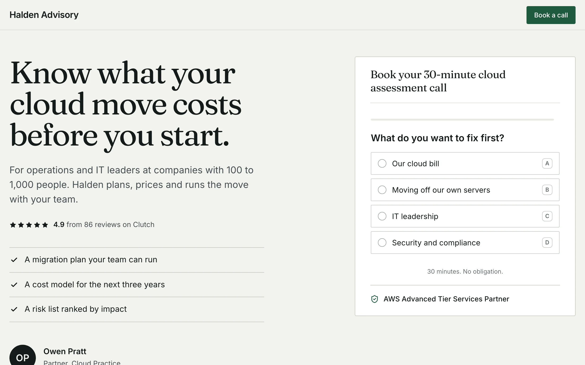 A landing page Steerco built, with a booking form