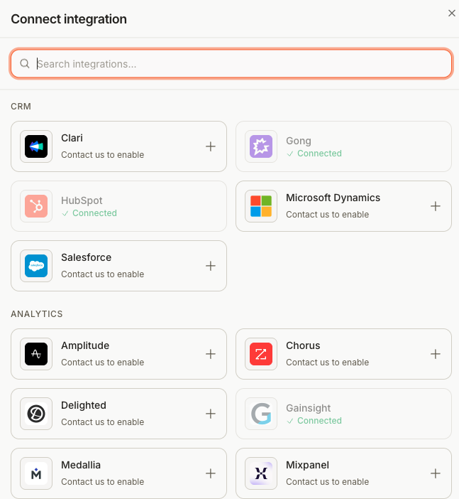 Steerco integrations panel showing 600+ enterprise data sources